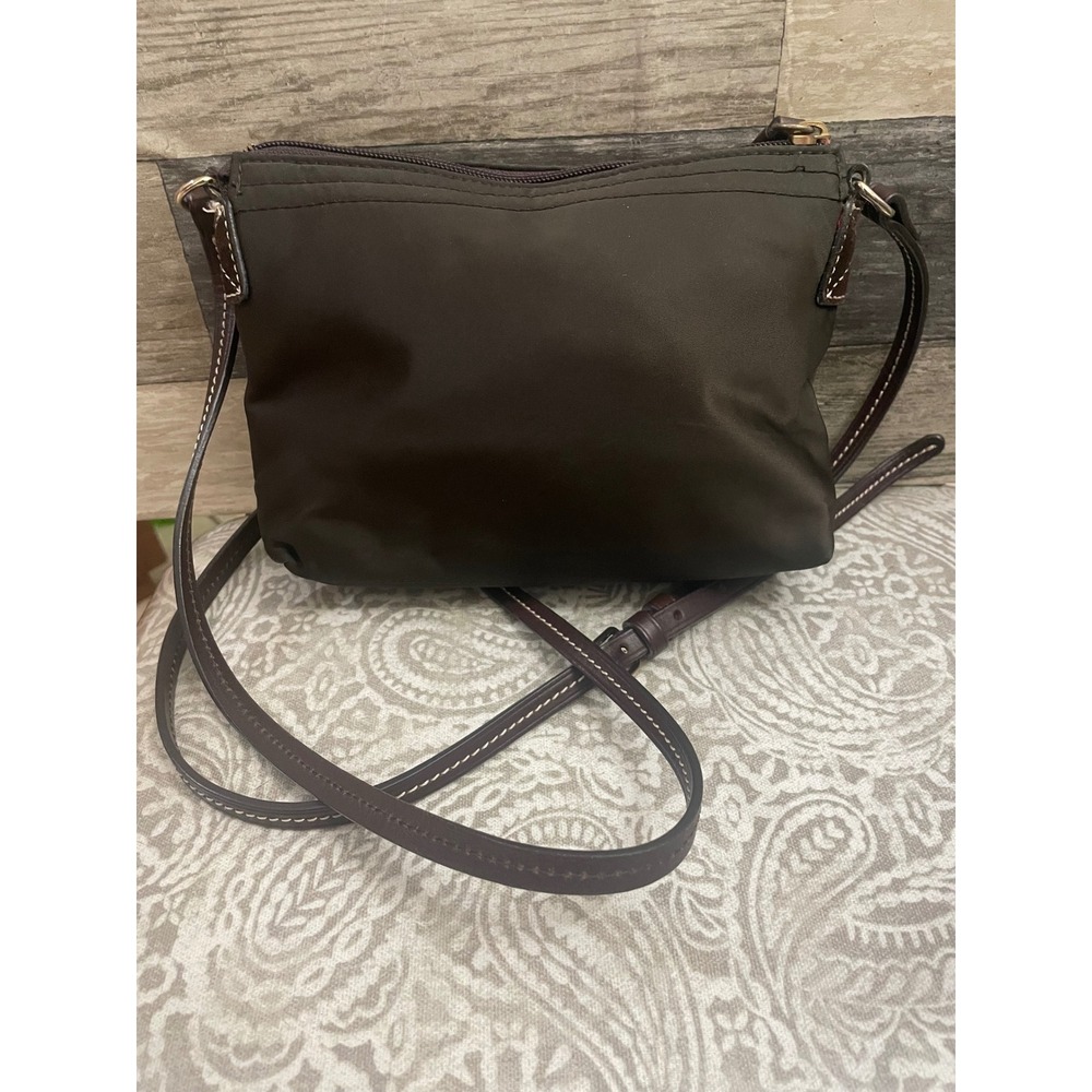 Dooney & Bourke Wayfarer Nylon Crossbody Bag Brown Pink Lining J5154472 - Picture 3 of 5